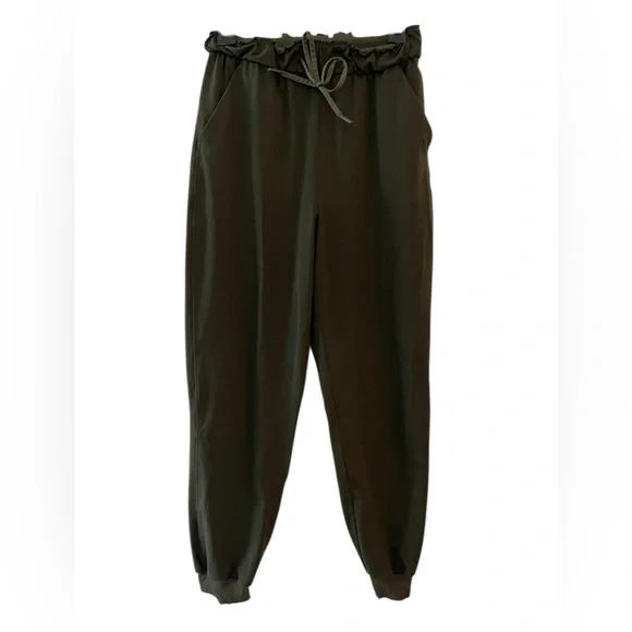 Lululemon Army Green High Rise Joggers Size 4 Stretch Athletic Drawstring - Picture 2 of 6